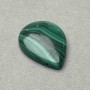 Malachite teardrop pendant 30×22 mm ± side hole