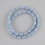 Blue volcanic lava beads, cylindrical, 10×6 mm, on thread, length 38 cm+