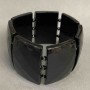 Faceted agate link bracelet 40×28 mm ±, length 18 cm ± stretch