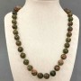 Jasper heliotrope bead necklace, 10 mm beads, 45 cm