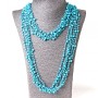 ( 140см ) Намиста павутинка з круглими підвісочками блакитний