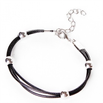 ( 18 cm ) Women's bracelet, soft, with metal elements and a convenient clasp
