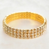 Three-row stretch bracelet with yellow sparkling rhinestones, 17 cm circumference