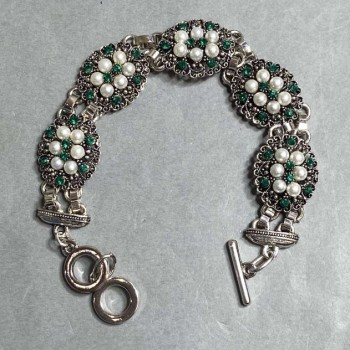 Mallorca Green Rhinestone Bracelet