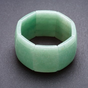 Bracelet Elite Jade on an elastic band, rectangular 'link' 4x2, 8 cm
