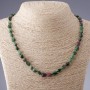 Natural Zoisite Necklace 'Tumbled', bead diameter 7x9 mm, length 45 cm