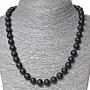 Synthetic shungite necklace, 10 mm diameter, 50 cm long