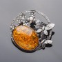 Brooch 'Forged' Butterflies Amber (name) 6 cm