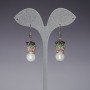 Long earrings 'Spring' pearls ( for them ) colored Czech crystal, length 4.5 cm