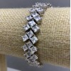 Bracelet TM 'Bohemian' Three-Row Rhombus with Bohemian Crystal, Korean-made, length 18 cm, width 14 mm