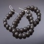 Shungite Beads, Smooth Round Bead on Thread (synthetic), 10mm diameter, 37cm length