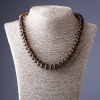 Smoky quartz necklace, 47 cm, washer-shaped beads 12 mm