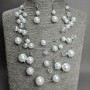 Set of necklace and earrings 'On the Strings of the Soul' imitation pearls on a string, length 50 cm