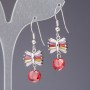 Сережки з кольоровими кристалами Бантик, довжина 4, 5 см