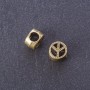 Findings insert 'Peace' bronze color, 4 mm diameter, packaging 20 g +/- 9 pcs