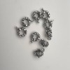 Flower-shaped bail holder, metal color "silver", inner diameter 6 mm, pack of 8
