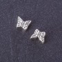 Bead-insert 'Butterfly', metal color 'silver', dia 7x9 mm, packaging 20 g +/- 33 pcs