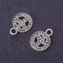 Findings Coin Peace Sign Pendant - Metal Color Silver - Ø 17×13 mm - Packaging 20 g - ±16 pcs