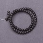 Shungite beads, smooth ball on thread (synthetic), 6 mm diameter, 37 cm length
