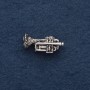 Trumpet Brooch 3×0.5 cm Gray Metal