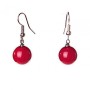 (33/12mm) Red Majorca Pearl Earrings with Hook Clasp