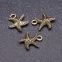 Sea Star Bronze Pendant Findings, 13mm, Pack of 19