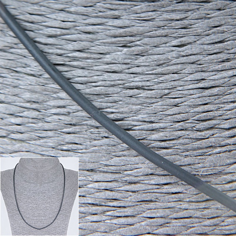 Price per pack /10 pcs. Pack /10 pcs. Gray rubber cord with clasp, diameter 1.5 mm + -, length 60–65 cm +