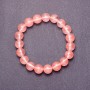 Natural chalcedony bracelet with smooth beads, 10 mm diameter (+/-), on elastic cord, 18 cm circumference