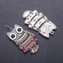 Owl pendant with colored enamel, 5 cm long