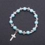 Turquoise Bracelet with Cross Pendant 8 mm