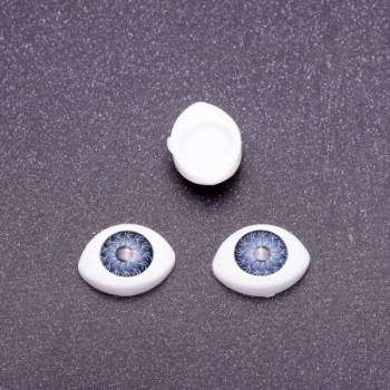 Fittings 'Lively Eyes' - Pair, Gray Pupils, 10mm Diameter, 19×14mm, Packaging 20 Pairs