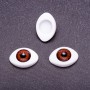 Fittings 'Lifelike Eyes' – Pair, Brown Iris, Diameter 7 mm, 10×13 mm, Faceted, 50 Pairs