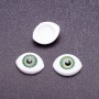 Fittings "Live Eyes" pair, green iris color, 8mm diameter, 11×14mm, packaging 50 pairs