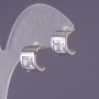 Earrings with white crystals 13x9mm