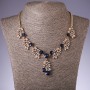 Necklace with blue crystals 'Branches', length 42-50 cm