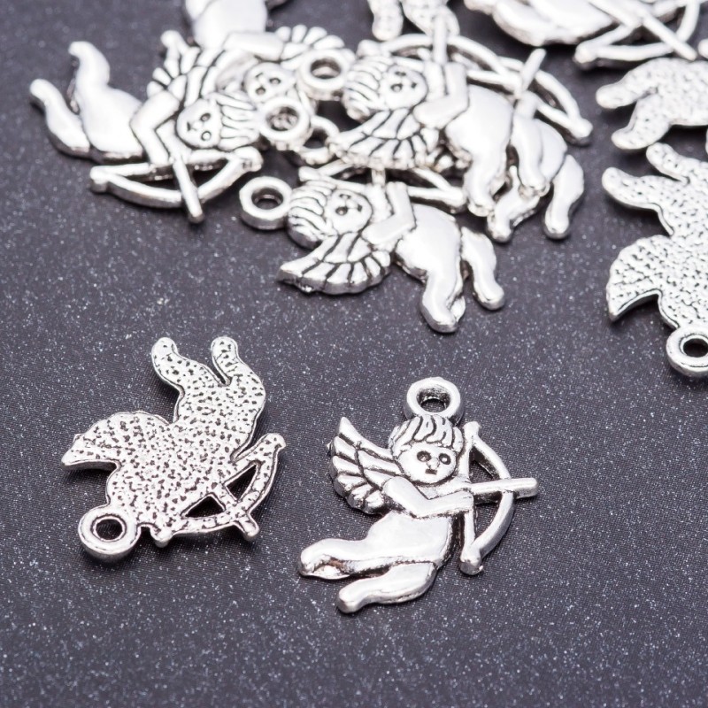 Cupid pendant finding, diameter 16 mm, L2 mm, hole diameter 3 mm, packaging 20 g +/- 10 pcs