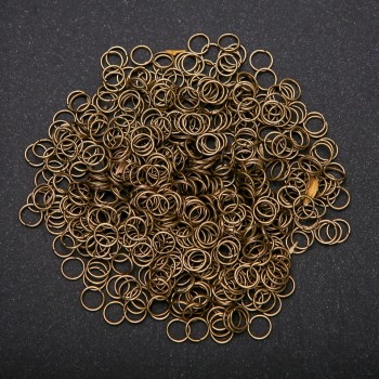 Bronze-colored connecting rings, diameter 6.5 mm, pack 30 g