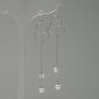 Earrings 'Itaolyao' 'Pearl Beads', diameter 18 mm, length 85 mm, color: silver