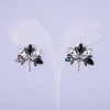 Tree Earrings with Black Crystals 22x22mm