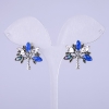 Tree Earrings with Blue Crystals 22x22mm