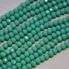 Matte Czech Crystal Beads 'Green Pea' Rondelle, diameter 6x5 mm, length 40 cm