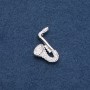 Musical Brooch 'Saxophone' 28×25 mm, Silver