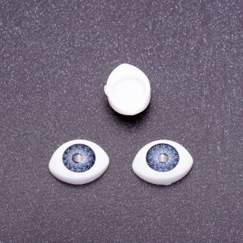 Fittings 'Lifelike Eyes' Gray, Pair with Gray Pupils, 7mm Diameter, 10×13mm, 50 Pairs