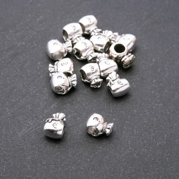 Bead Insert "Pouch" in European Pandora Style, diameter 10x8 mm, inner diameter 4.8 mm, packaging 20 g +/- 9 pcs