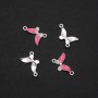 Butterfly Connector with Raspberry Enamel 24x12mm, Pack of 4