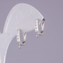 Ear wires for earrings 14x3mm with rhinestone strip