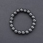 Hematite bracelet with smooth beads on elastic, 8 mm diameter