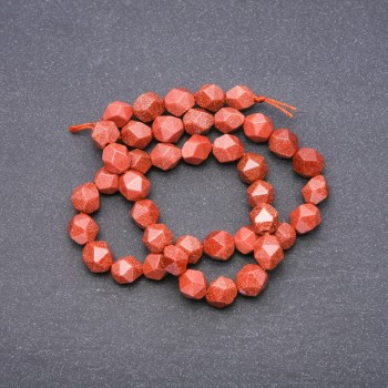Aventurine Beads 'Golden Sand' Faceted, Diameter 8x10mm, Strand Length 40cm