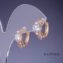 Xuping Earrings with White Crystals 17x8mm "18K Gold Plating"