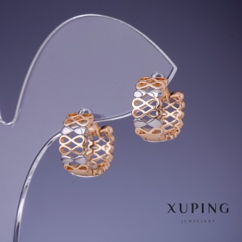 Earrings Xuping Infinity 7x12mm '18K gold plating', rhodium